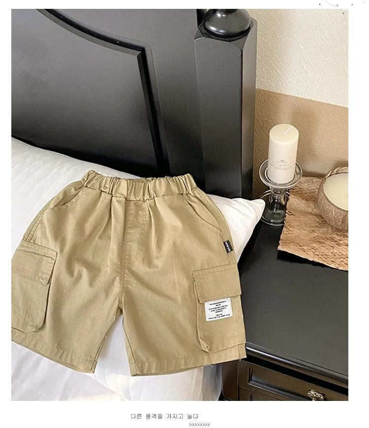 Baby Kid Boys Solid Color Shorts