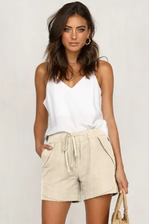 Beige Faylin High Waist Shorts