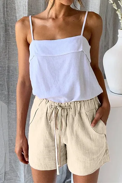 Beige Faylin High Waist Shorts
