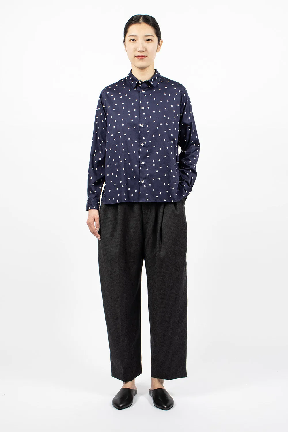 Billie Shirt Dark Navy/Ivory Dots