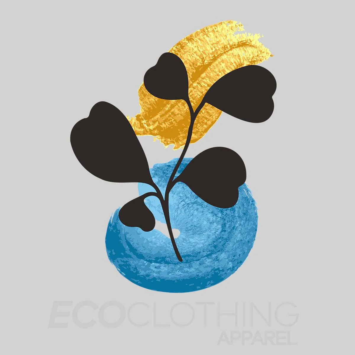 Botanical Blue Flower Plant Abstract T-shirt Novelty Crew Neck Birthday Summer Unisex T-shirt