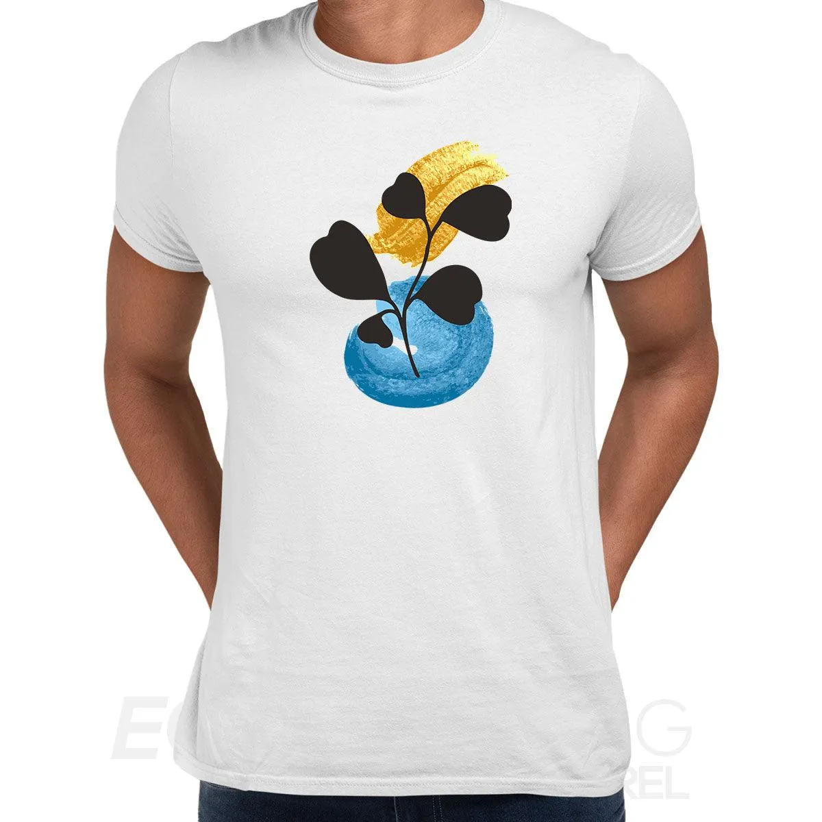 Botanical Blue Flower Plant Abstract T-shirt Novelty Crew Neck Birthday Summer Unisex T-shirt