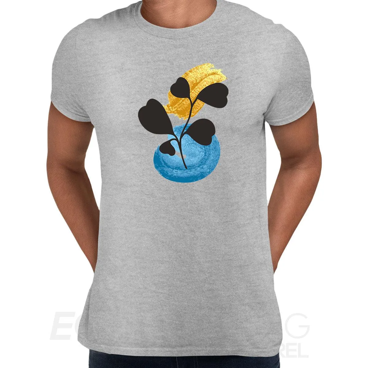 Botanical Blue Flower Plant Abstract T-shirt Novelty Crew Neck Birthday Summer Unisex T-shirt