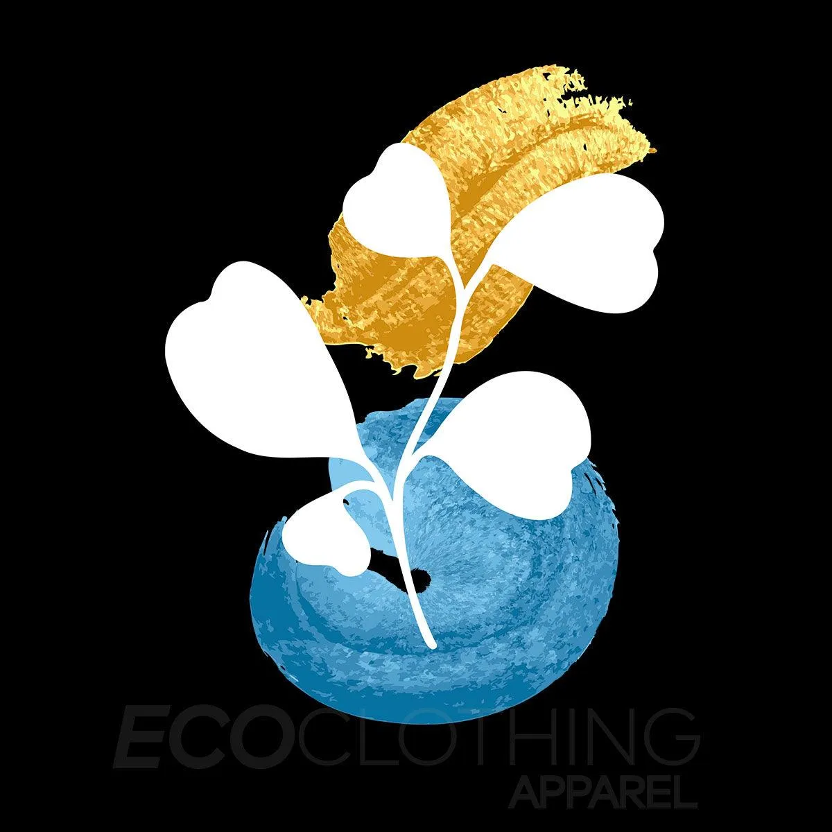 Botanical Blue Flower Plant Abstract T-shirt Novelty Crew Neck Birthday Summer Unisex T-shirt