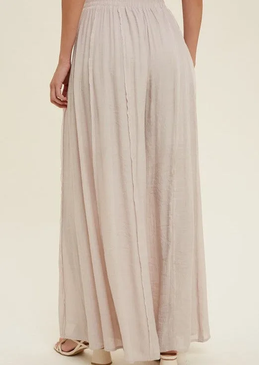 FINAL SALE - Simply Stunning Wide Leg Raw Edge Lined Pants - 4 Colors!