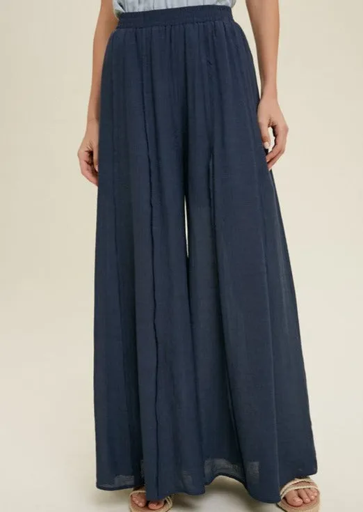 FINAL SALE - Simply Stunning Wide Leg Raw Edge Lined Pants - 4 Colors!