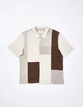 Folk Patchwork Seoul Shirt - Pale Olive Mix