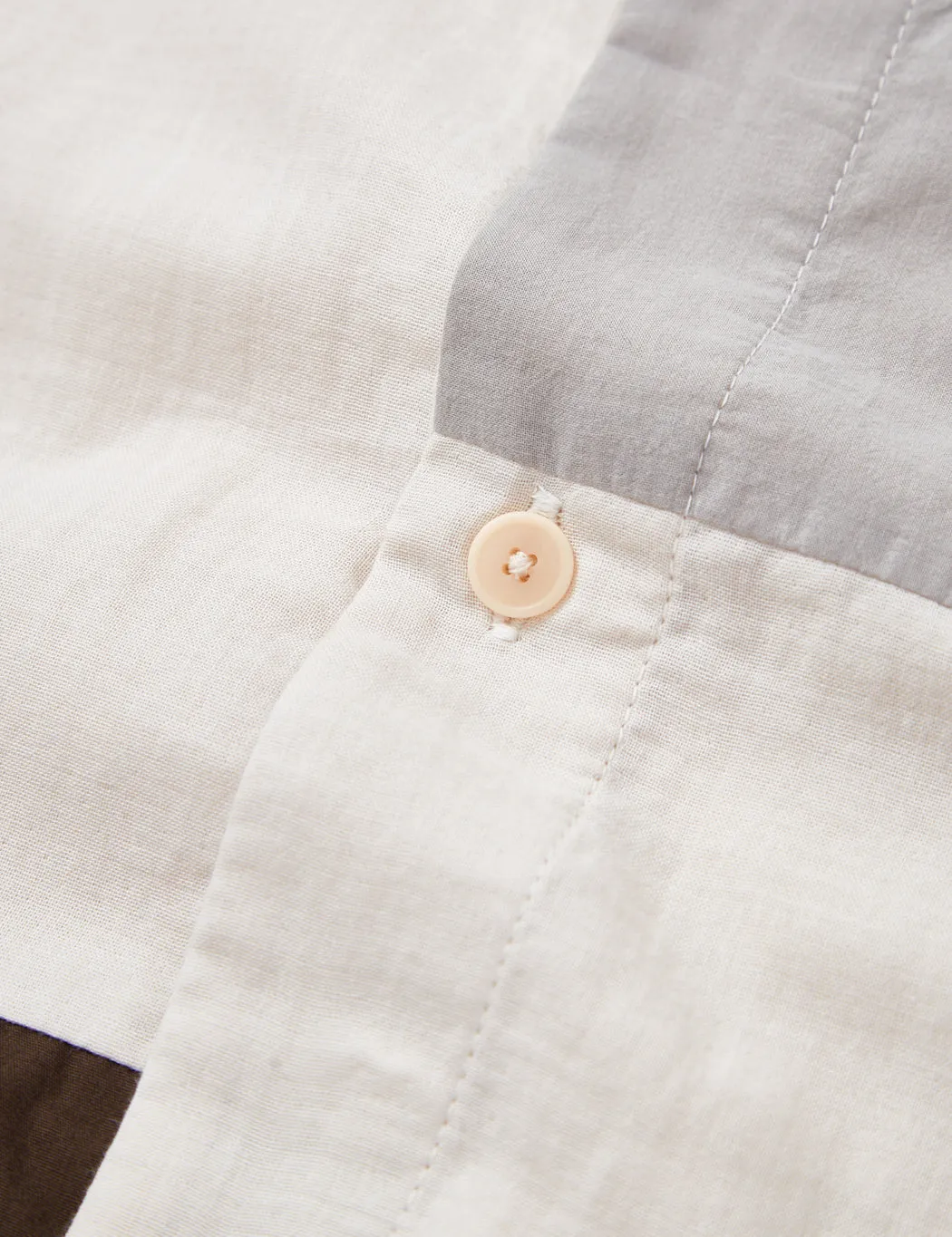 Folk Patchwork Seoul Shirt - Pale Olive Mix