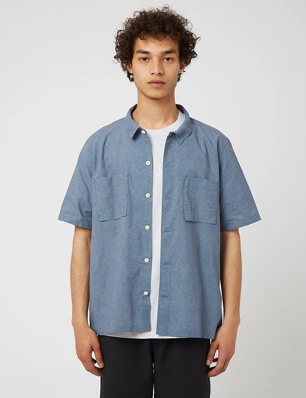 Folk Raft Shirt - Woad Micro Dot