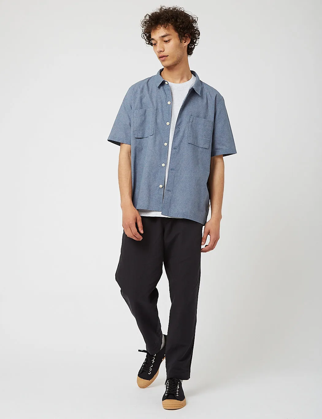 Folk Raft Shirt - Woad Micro Dot