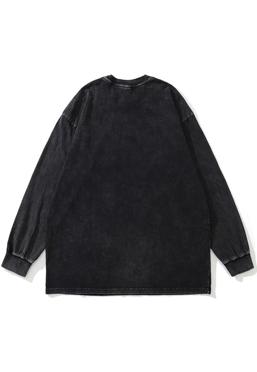 Grunge t-shirt punk long tee retro ipod top in acid black