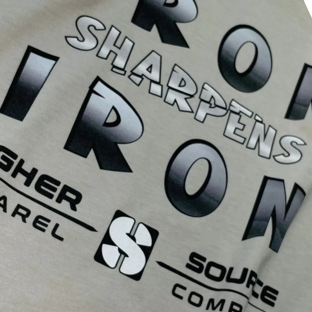 Iron Sharpens Iron Curved Hem T Shirt - Cool Grey / Heather - American Silver
