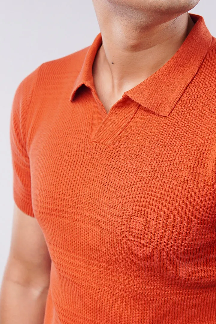 Johnny Collar Polo Shirt - Orange