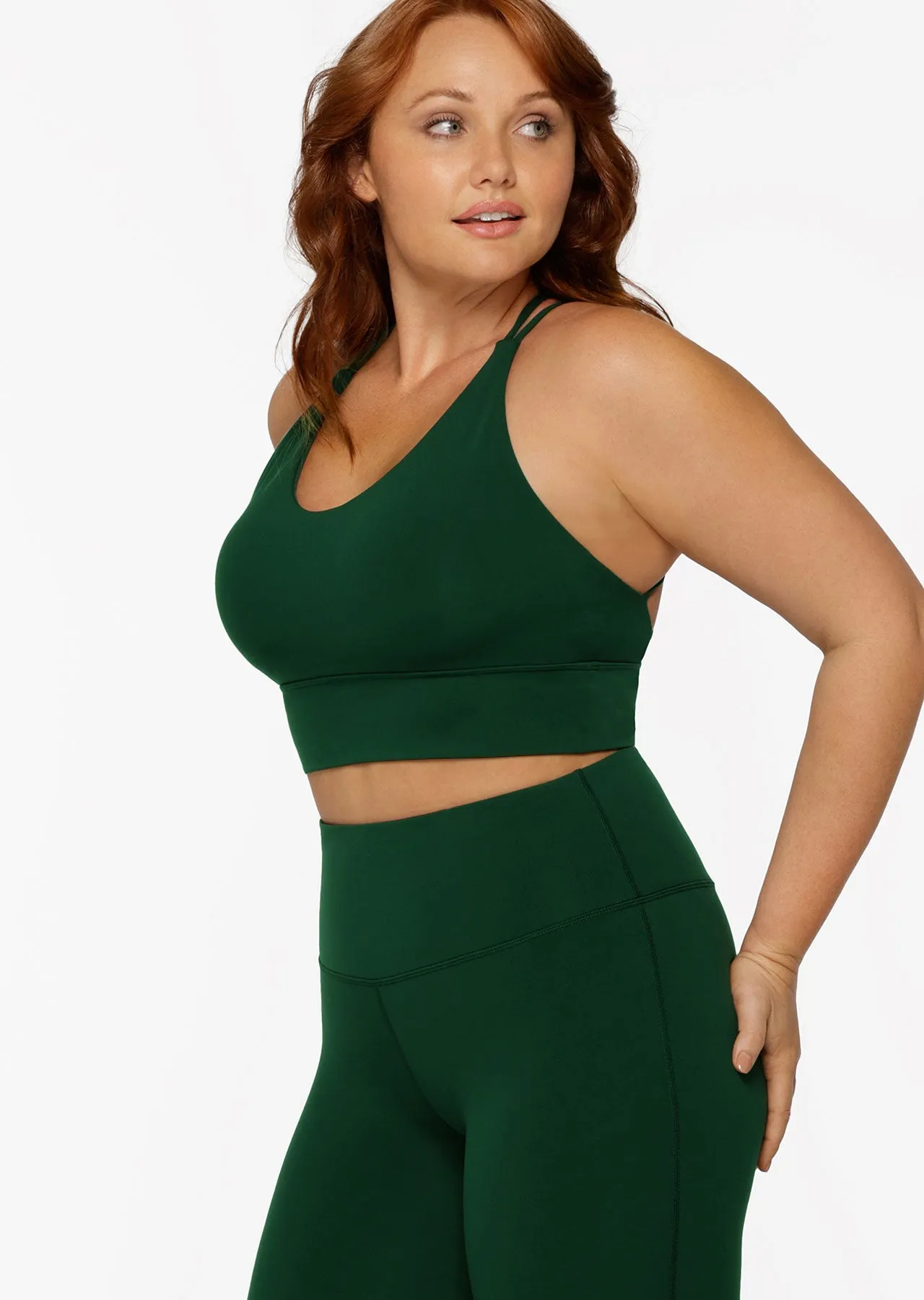 Lotus longline sports bra dark green