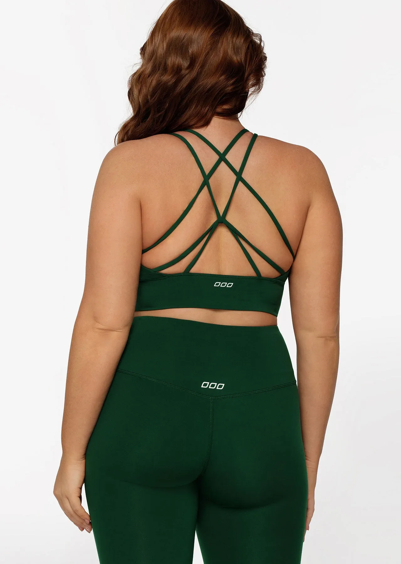 Lotus longline sports bra dark green