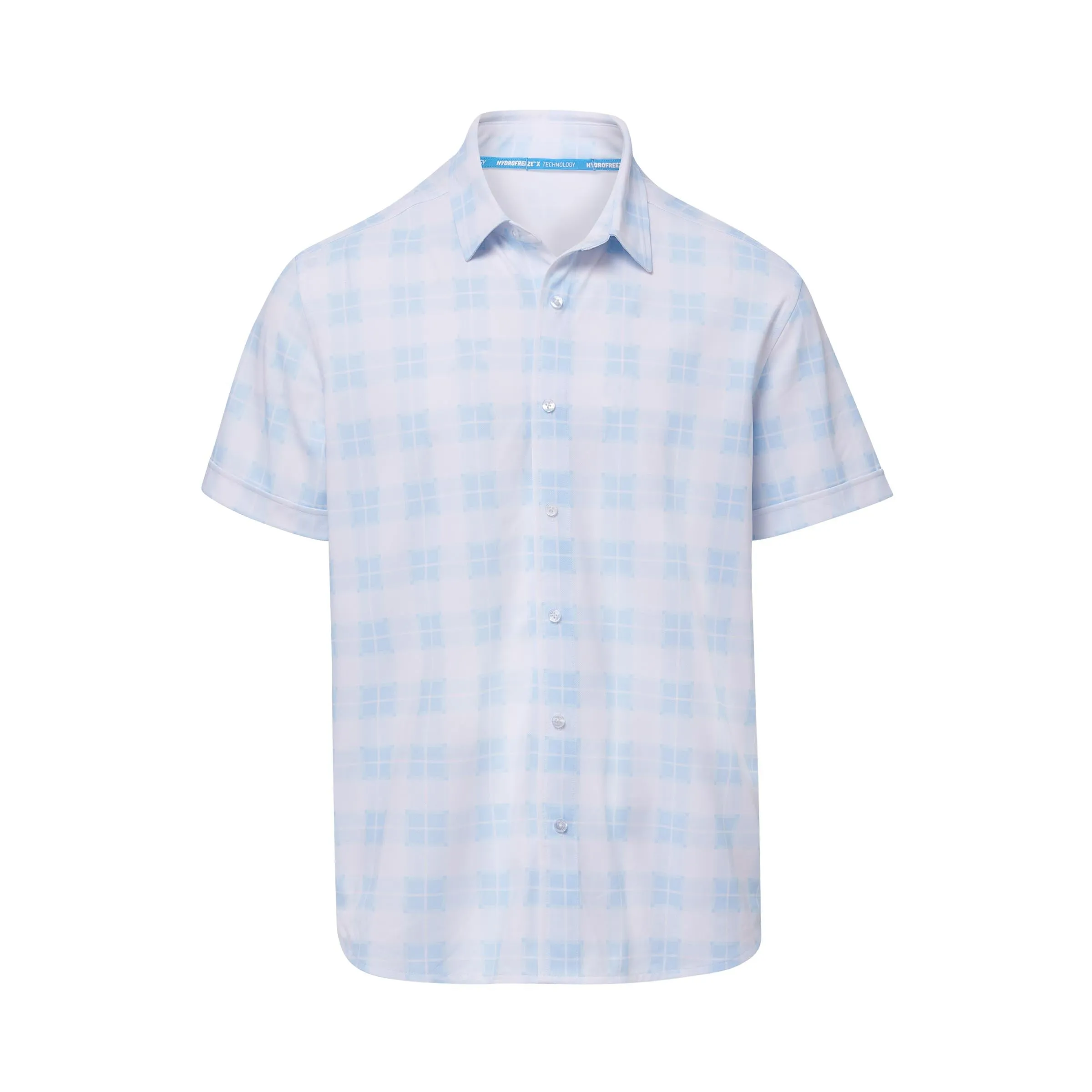 MagnaReady x Arctic Cooling Magnetic Front Polo Short Sleeves in Sky Gingham