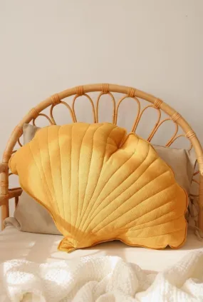 “Mango” Linen Ginkgo Leaf Pillow