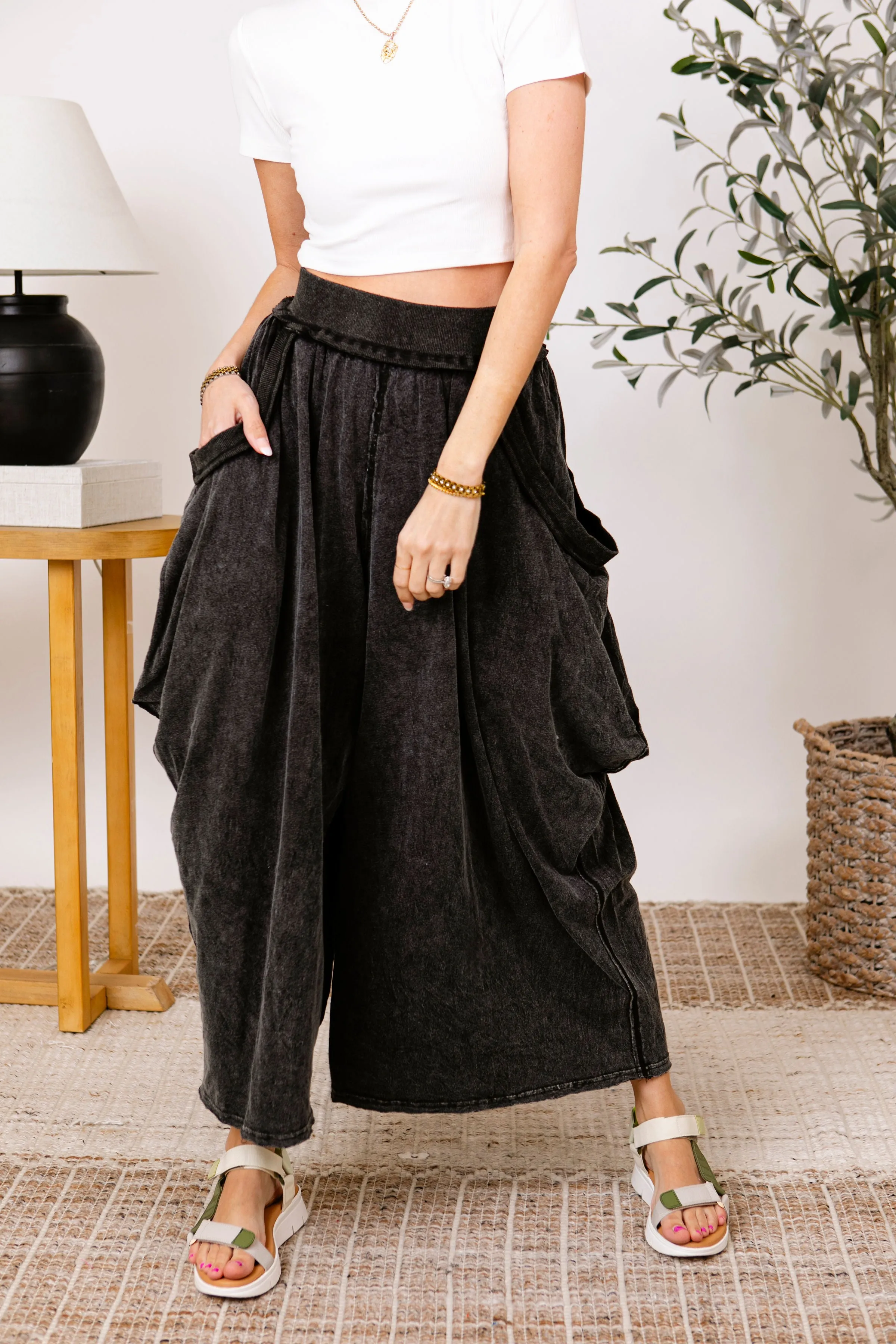 Mineral Washed Jetty Harem Pants (S-L)