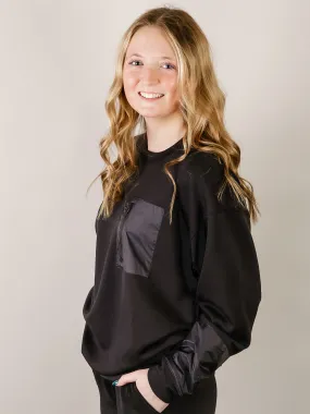 Modal Blend Black Crewneck Pullover