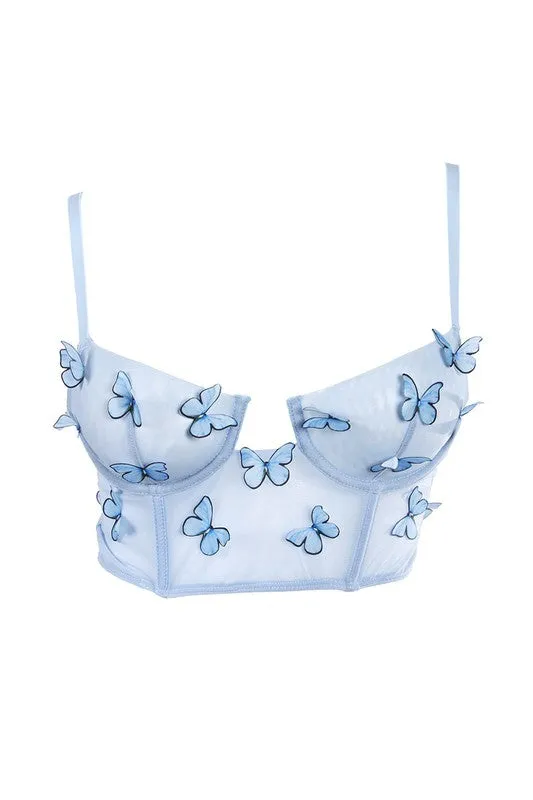 Nia Butterfly corset top (Blue)