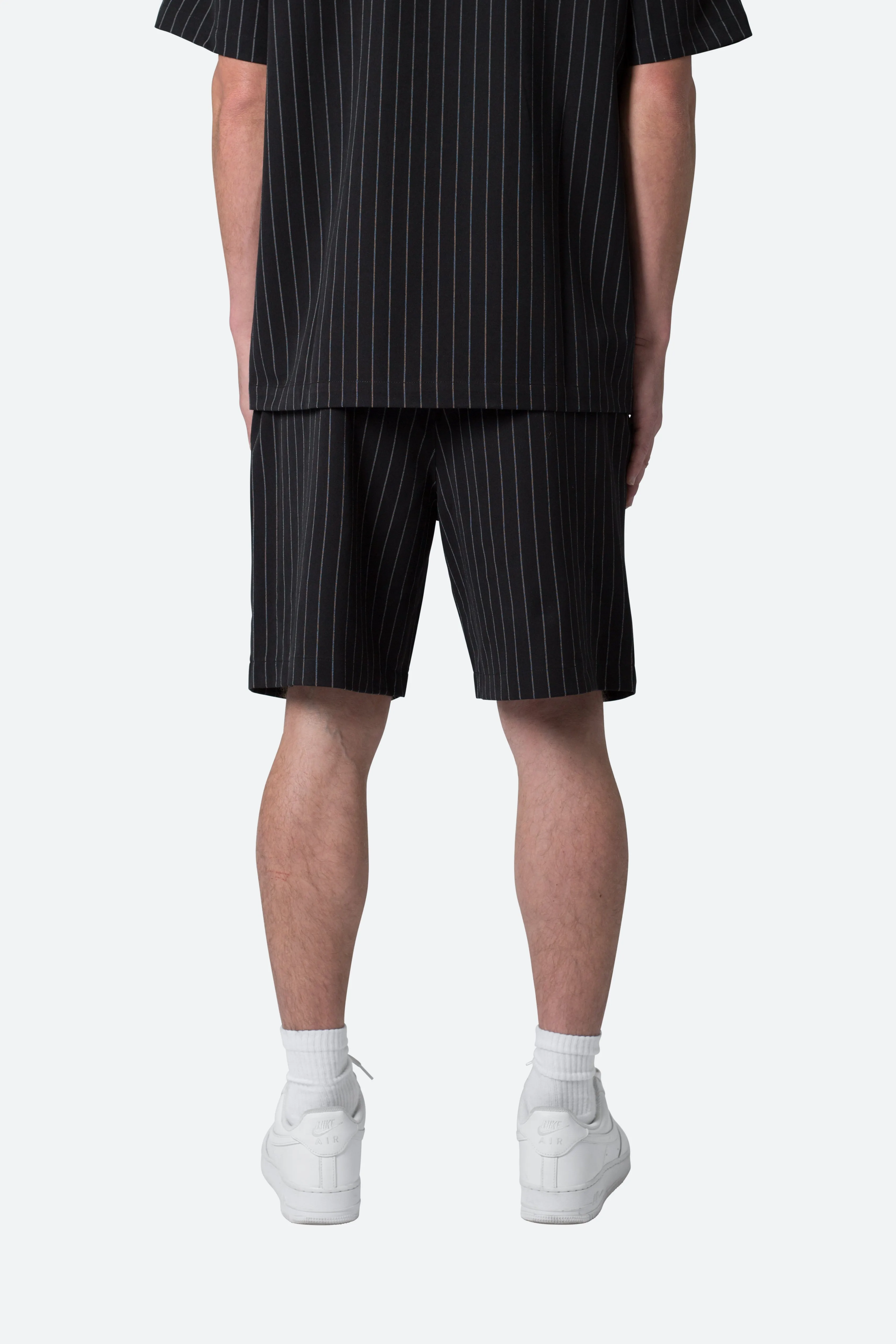 Pinstripe Shorts - Black
