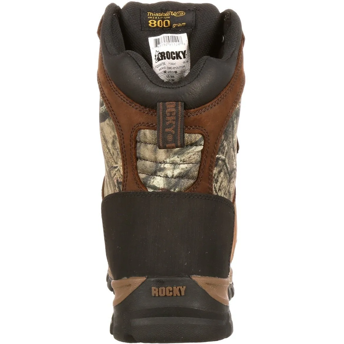 Rocky Men's Core 8" WP 800G Thinsulate Hunt Boot - Brown - FQ0004755