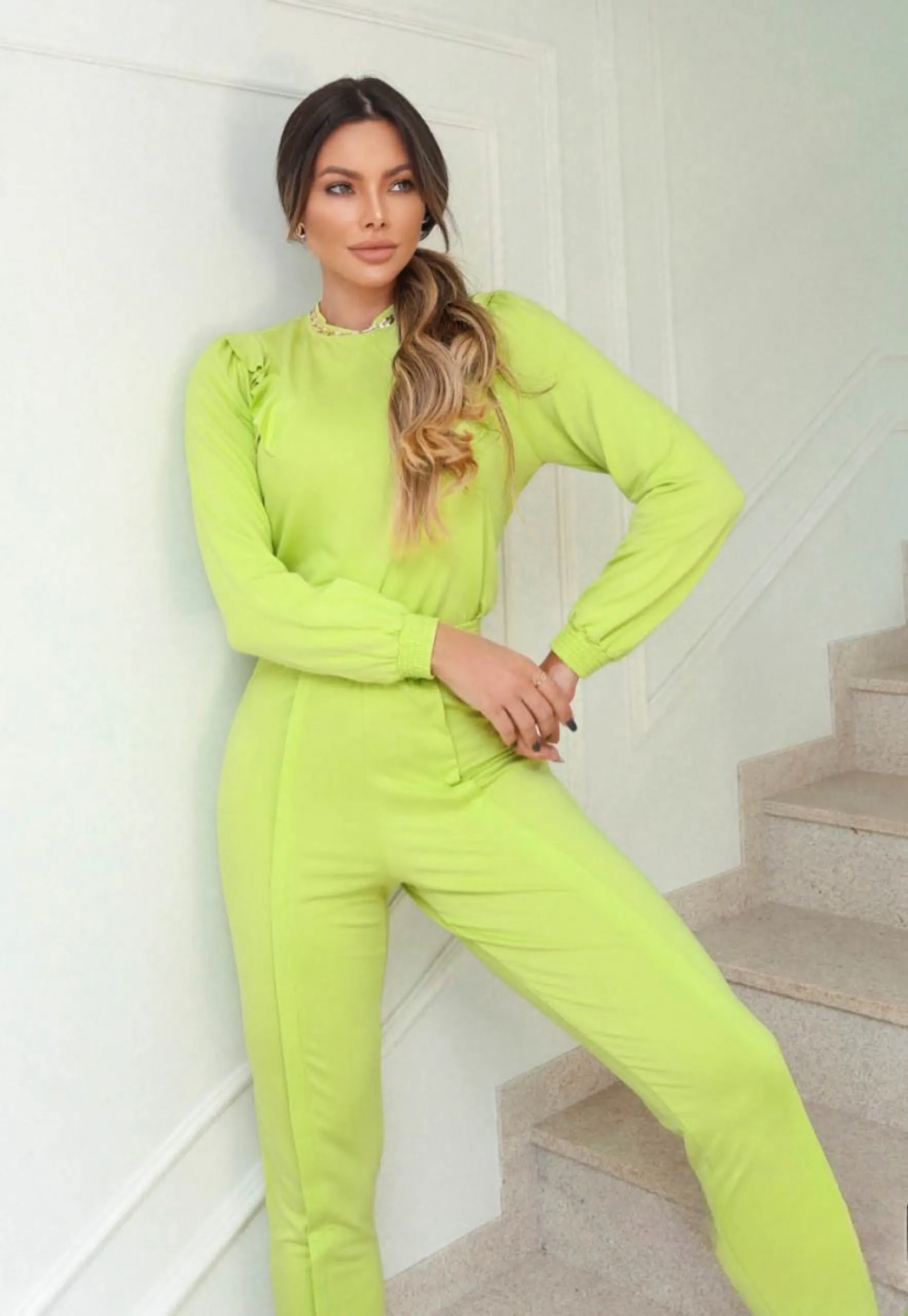 Ruffled Sweatsuit Set