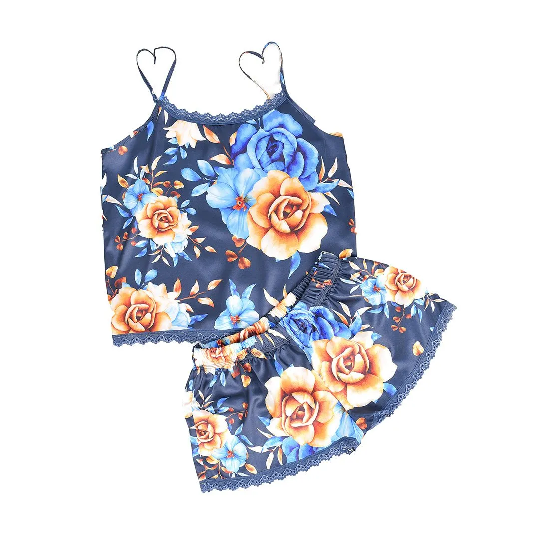Satin pajama 7813-DARK BLUE