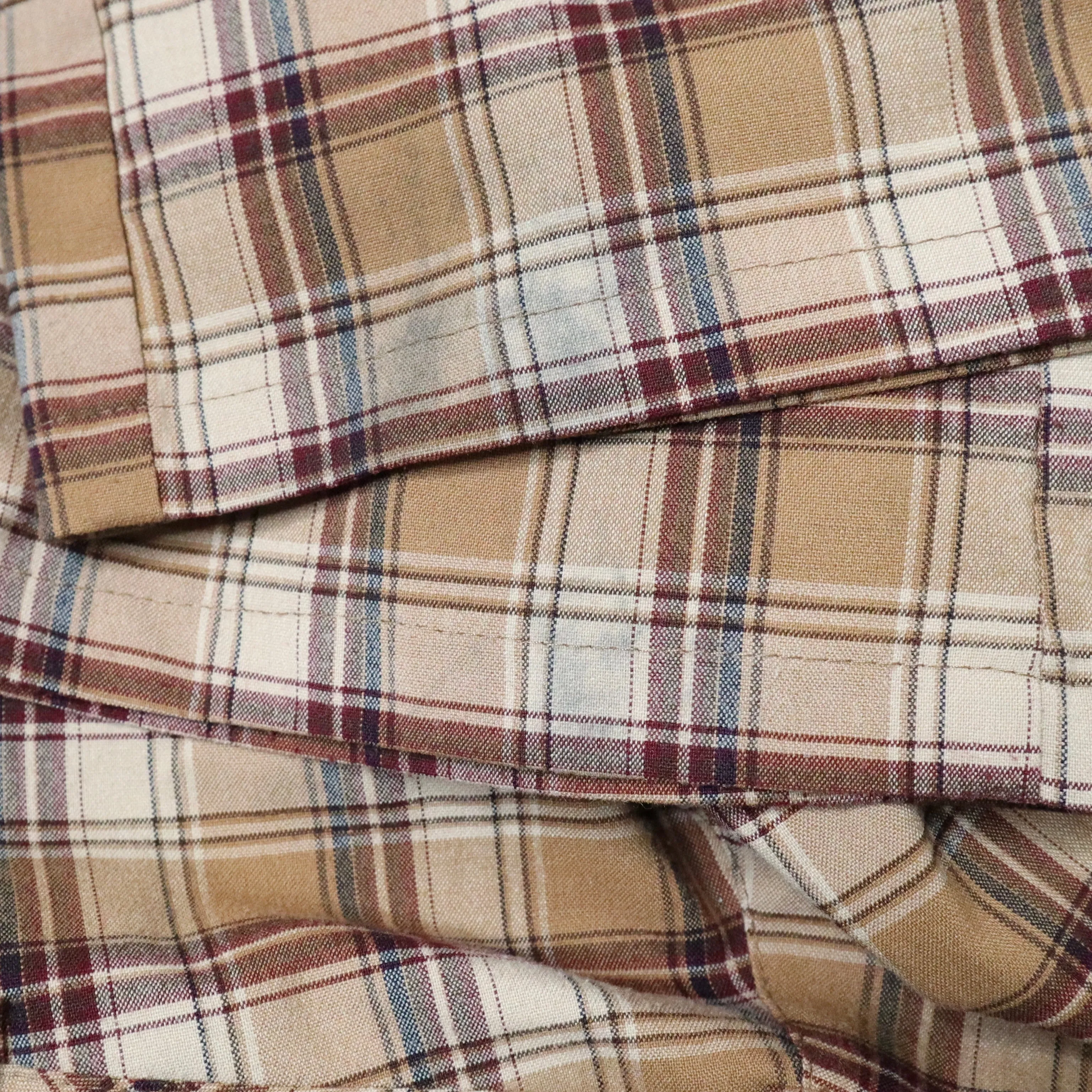 Vintage 90s Brown Plaid Flare Pants (Small)