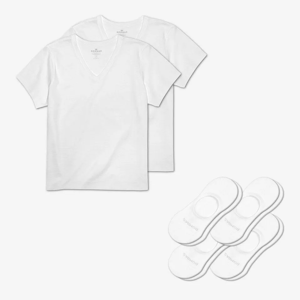 Women's V-Neck T-Shirt & No Show Sock 6-Pack