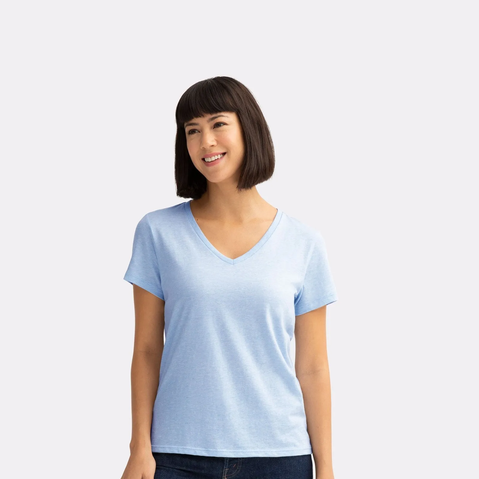 Women's V-Neck T-Shirt & No Show Sock 6-Pack