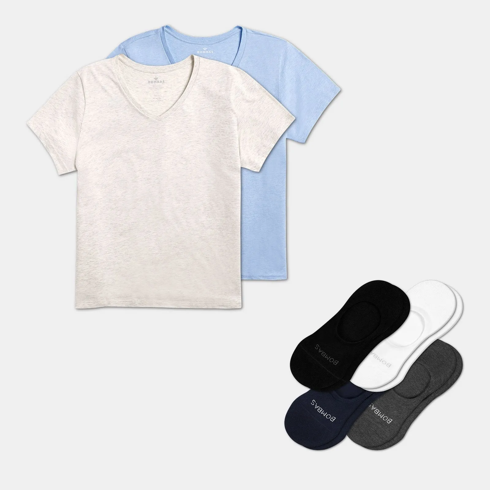 Women's V-Neck T-Shirt & No Show Sock 6-Pack
